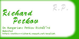 richard petkov business card